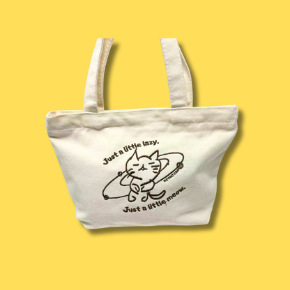 だり〜だり〜にゃん　刺繍ミニトートバッグ
