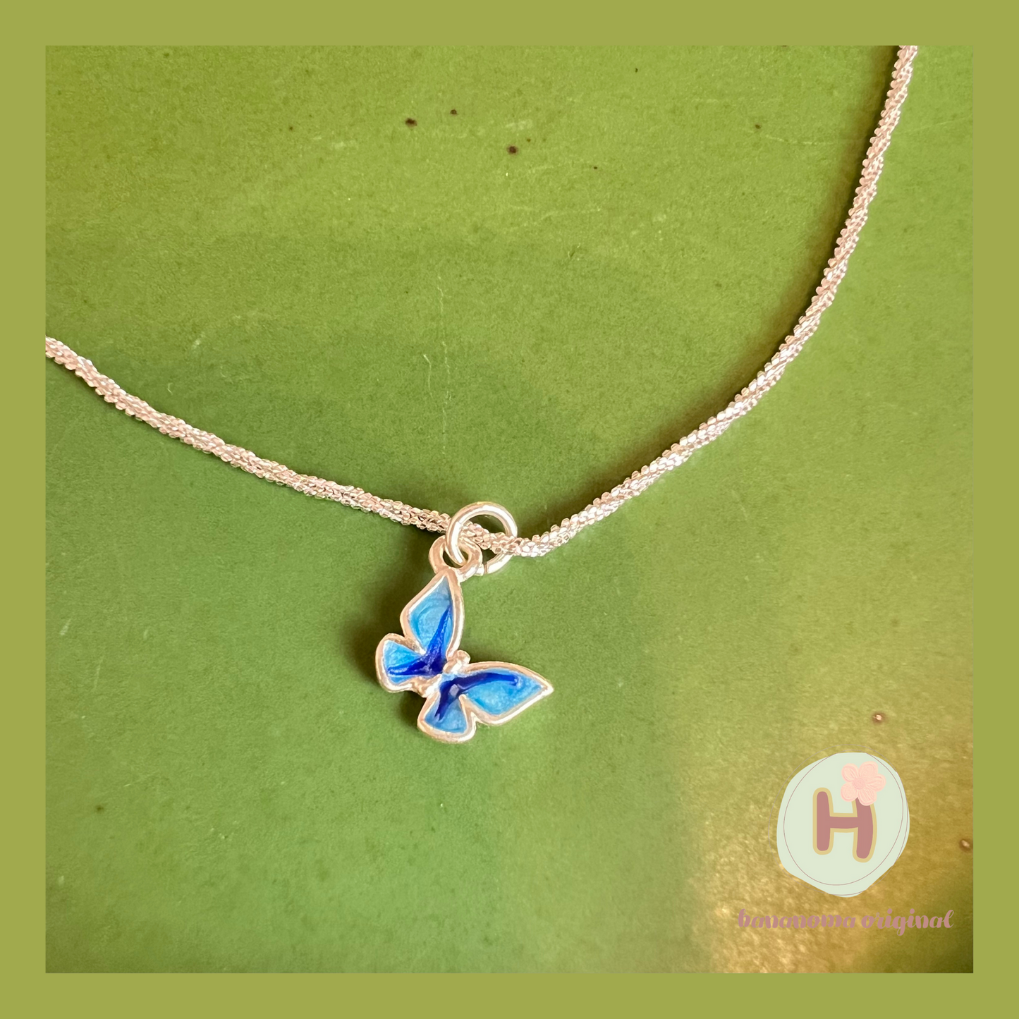 Blue butterfly dance Necklace