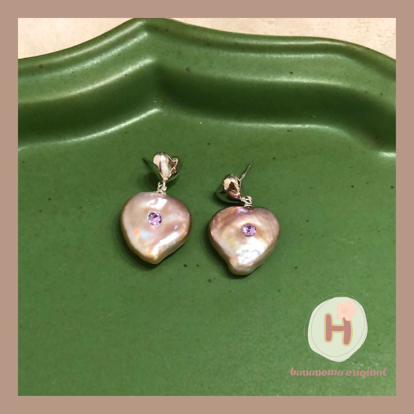 Blushing love pearl drops Earrings