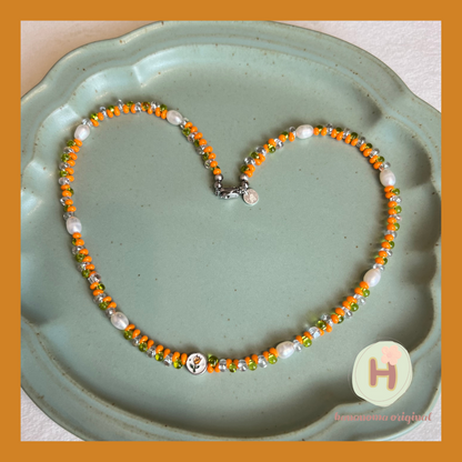 Sunset garden Natural pearl Necklace
